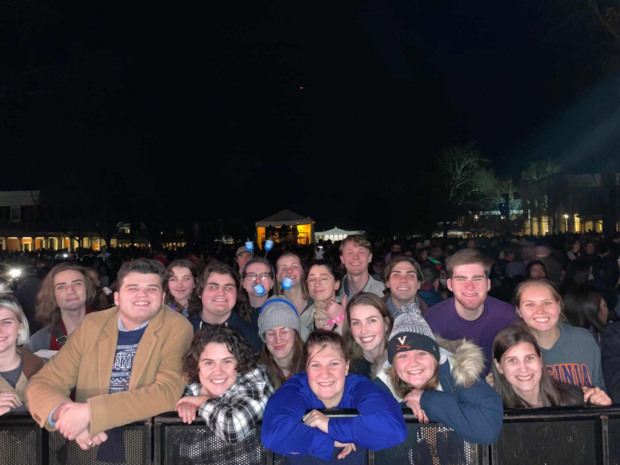 Brown College students at Lighting of the Lawn