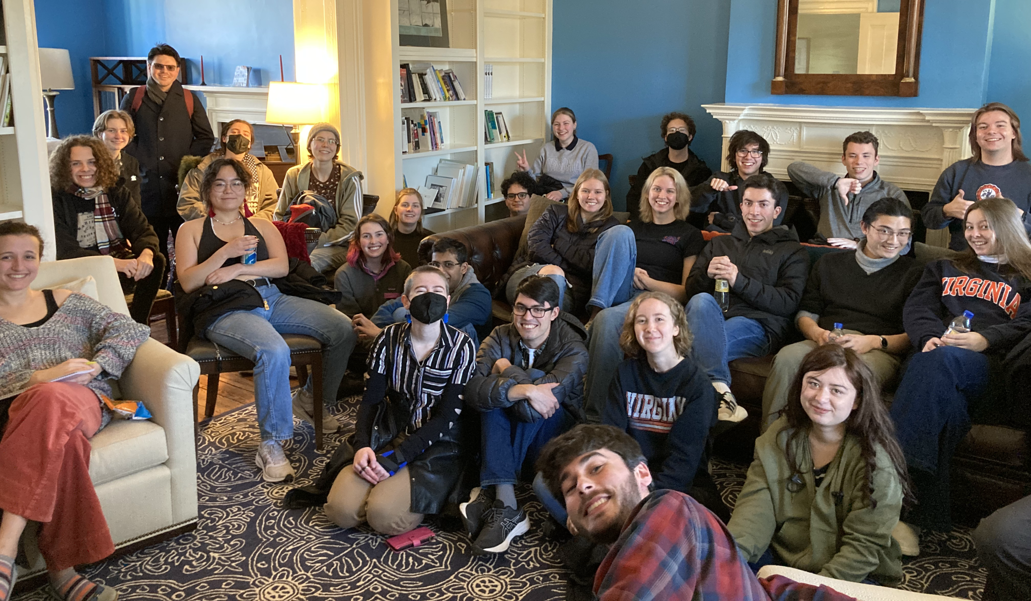 Residents attending a Brown Talk in the Monroe Hill House
